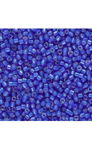 Miyuki delica Beads 11/0 - White lined cobalt ab DB-1785